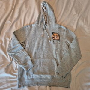tentree Heather Gray Hoodie with Butterfly Graphic men's medium
